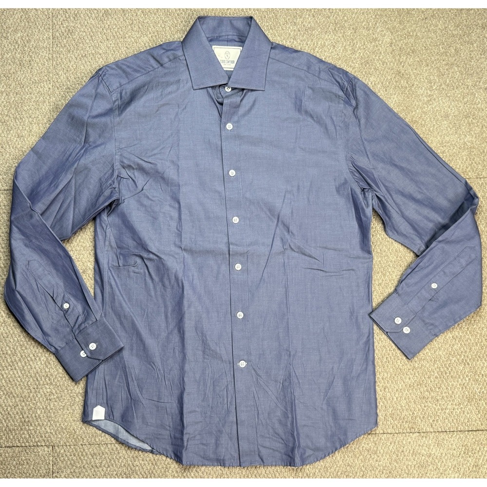 Todd Snyder New York Men's Blue Button Up Long Sleeve Shirt Size 15.5-32/33